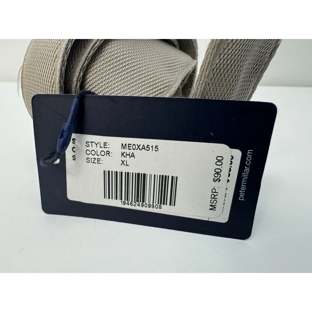 NWT PETER MILLAR CROWN CRAFTED PERFORMANCE O-RING BELT SIZE XL KHAKI $90